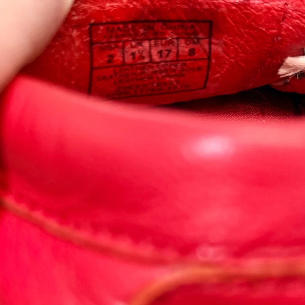 Ralph Lauren Loafers Size 2 Red Leather Infant Penny Moc Toe Slip On Shoes‎